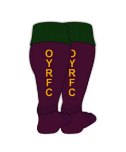 Alternative view of Old Yardleians Rugby Socks (OYRFC Text)